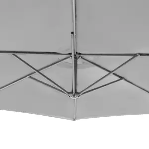 GardenKraft 14830 3m Grey Outdoor Cantilever Banana Garden Parasol