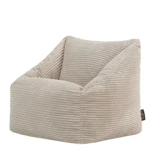 icon Kids Morgan Corduroy Armchair Bean Bag Natural Beige Childrens Bean Bags