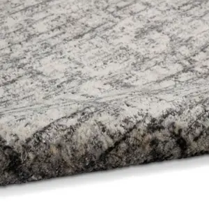 Ivory Grey Modern Easy to Clean Abstract Rug For Bedroom Dining Room And Living Room-122cm X 183cm