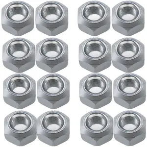 Pack of 16 M10 Conical Trailer Wheel Nuts for Suspension Hub M10x1.25 Thread