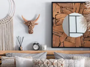 Wall Figurine BULL HEAD Light Wood