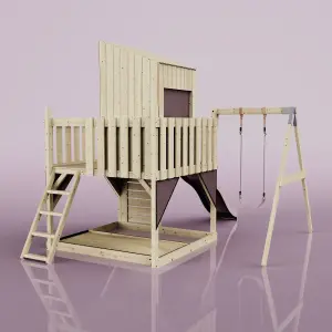 PolarPlay Kids Climbing Tower & Playhouse with Swing and Slide - Swing Destin Rose