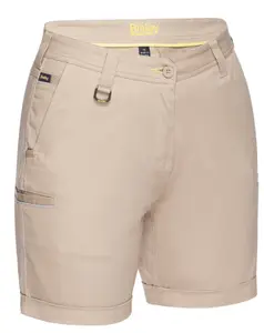 BISLEY WORKWEAR WOMEN'S STRETCH COTTON DRILL SHORT  STONE 18