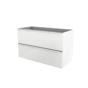 GoodHome Imandra White Wall-mounted Vanity unit & basin set - Includes Mila basin (W)1004mm