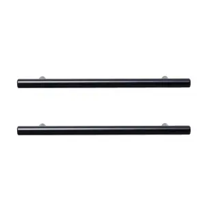 GoodHome Annatto Matt Black Kitchen cabinets Bar Handle (L)22cm (D)32mm, Pack of 2