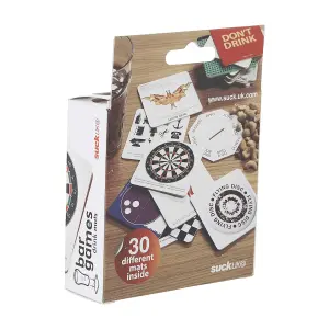 G-Clamp Bottle Opener, 30 Bar Games Drink Mats & Playing Card Drink Mats