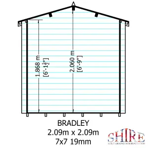 Shire Bradley 7x7 Log Cabin 19mm Logs