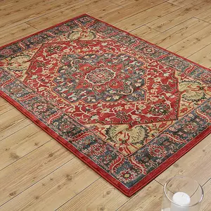 Traditional Graphics Floral Cotton Backing Rug for Living Room Bedroom and Dining Room-80cm X 150cm