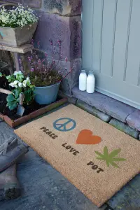 Peace Love Pot Doormat (90 x 60cm)