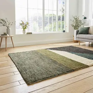 Multi Modern Easy to Clean Abstract Handmade DiningRoom Bedroom And Living Room Rug-150cm X 230cm