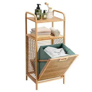 Bamboo Cabinet Laundry Hamper