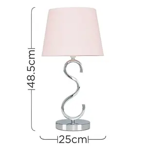 Champagne 48.5cm Table Lamp Pink / No