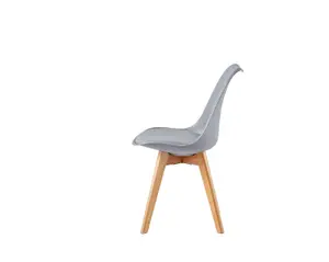 Single Dining Chair with Solid Wooden Legs and Seat Cushion Pad - Eva by MCC