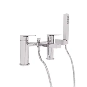 Nes Home Modern Deck Mounted Chrome Bath Shower Mixer Tap with Shower Handset