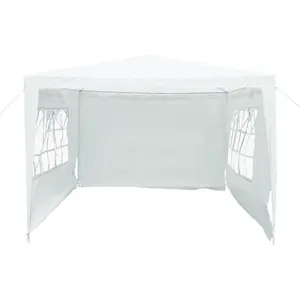 Charles Bentley 3m x 3m Gazebo/Tent Awning Wedding/Party Tent Showerproof White