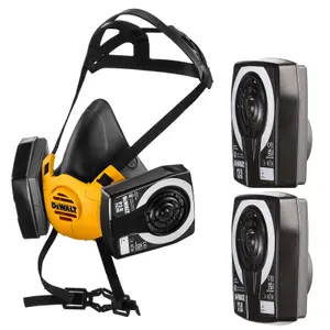 Dewalt P3 Half Mask Respirator Large Face Dust Mask with Extra P3 Filters