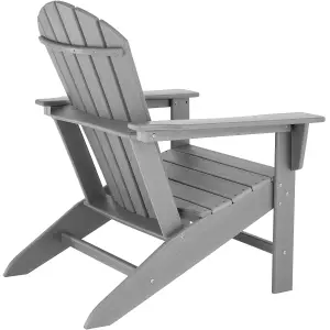 Garden Chair - Adirondack design, high backrest, wide armrests - light grey