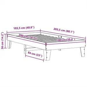 Berkfield Bed Frame without Mattress White 100x200 cm Solid Wood Pine