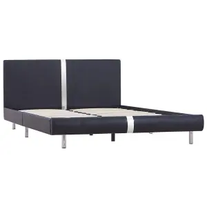 Berkfield Bed Frame Black Faux Leather 135x190 cm 4FT6 Double