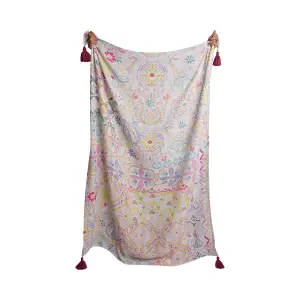 Casablanca Tasselled Paisley Print Throw