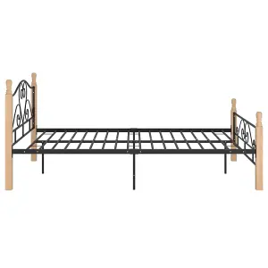 Berkfield Bed Frame Black Metal 120x200 cm