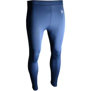 M - NAVY Junior Sports Baselayer Compression Leggins Bottoms - Unisex Training