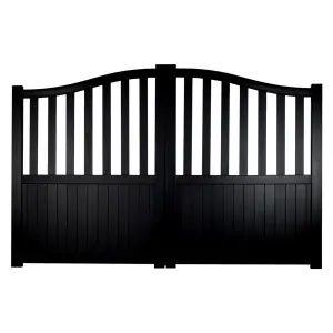 Aluminium Double Swing Gate 3500x1800mm Black