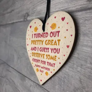 Funny Gift For Mum For Mothers Day Birthday Wooden Heart Gift From Daughter Son