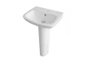 1 Tap Hole Ceramic Basin & Full Pedestal - 450mm