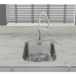 Liquida K1006SS 1.0 Bowl Reversible Undermount Stainless Steel Kitchen Sink