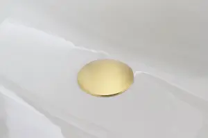 ENKI Pop Up Brushed Brass Round Slotted Solid Brass Basin Waste W16