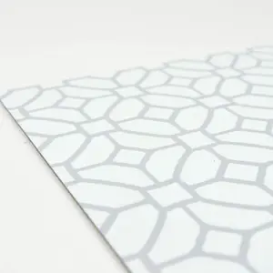 Floorpops Lattice Self Adhesive Vinyl Floor Tiles Modern Grey White Kitchen