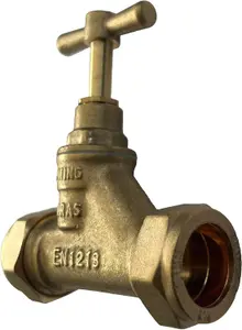 15mm Compression Stopcock Stoptap Polycock Valve MDPE Brass