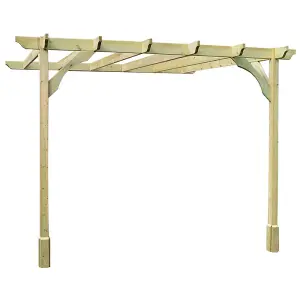 Wall Mounted Premium Pergola - Wood - L240 x W240 x H270 cm - Light Green