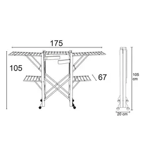 Millwright Wood Foldable Freestanding Drying Rack White