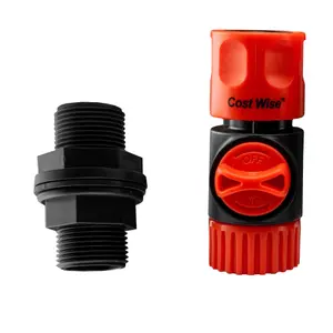 3/4" adaptor+waterbutt tap/valve with female universal click-lock connection (fits 26mm hole)