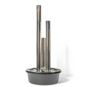 Primrose 3 Polished Tubes Stainless Steel Metal Water Feature with Lights Indoor Outdoor  H121cm