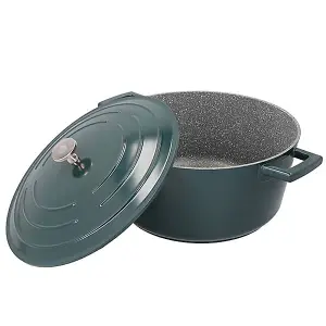 MasterClass Cast Aluminium 28cm Casserole Dish, Hunter Green