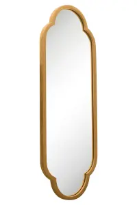 MirrorOutlet The Duplici Gold Metal Framed Double Arched Oval Garden Wall Mirror 102CM X 35.5CM