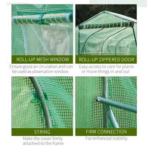 Outsunny 4 x 2 M Walk in Polytunnel Greenhouse Galvanised Steel w/ Zipped Door