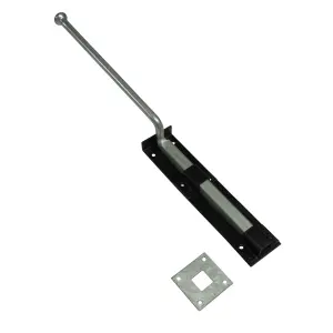 Monkey Tail Drop Down Bolt  15" Black (Heavy Duty Garage Door)