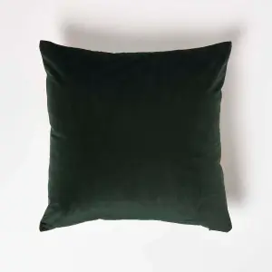 Homescapes Mango Tree Green Filled Velvet Cushion 46 x 46 cm