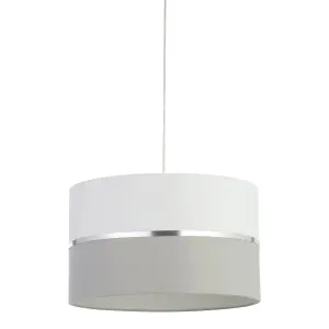 Inlight Isonoe Grey & white Drum Light shade (D)40cm