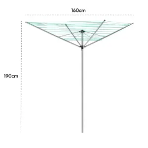 KCT Rotary Washing Line 4 Arm Airer (50m) and Cover