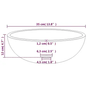 Berkfield Basin Tempered Glass 35x12 cm Frosted