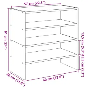 Berkfield Shoe Racks 2 pcs Stackable White 60x30x30.5 cm