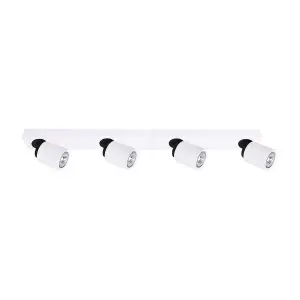 Luminosa Modern Spotlights White 4 Light  with White Shade, GU10