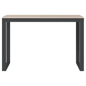 Berkfield Computer Desk Black and Oak 110x60x73 cm Engineered Wood