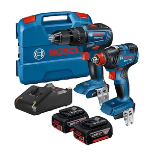 Bosch 18v Brushless Combi Hammer Drill Impact Driver Wrench GSB18V GDX18V200 5AH