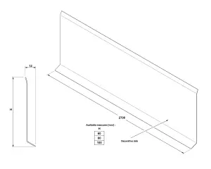 ILCOM Stainless steel Skirting board 100mm x 2700mm - Copper Brushed